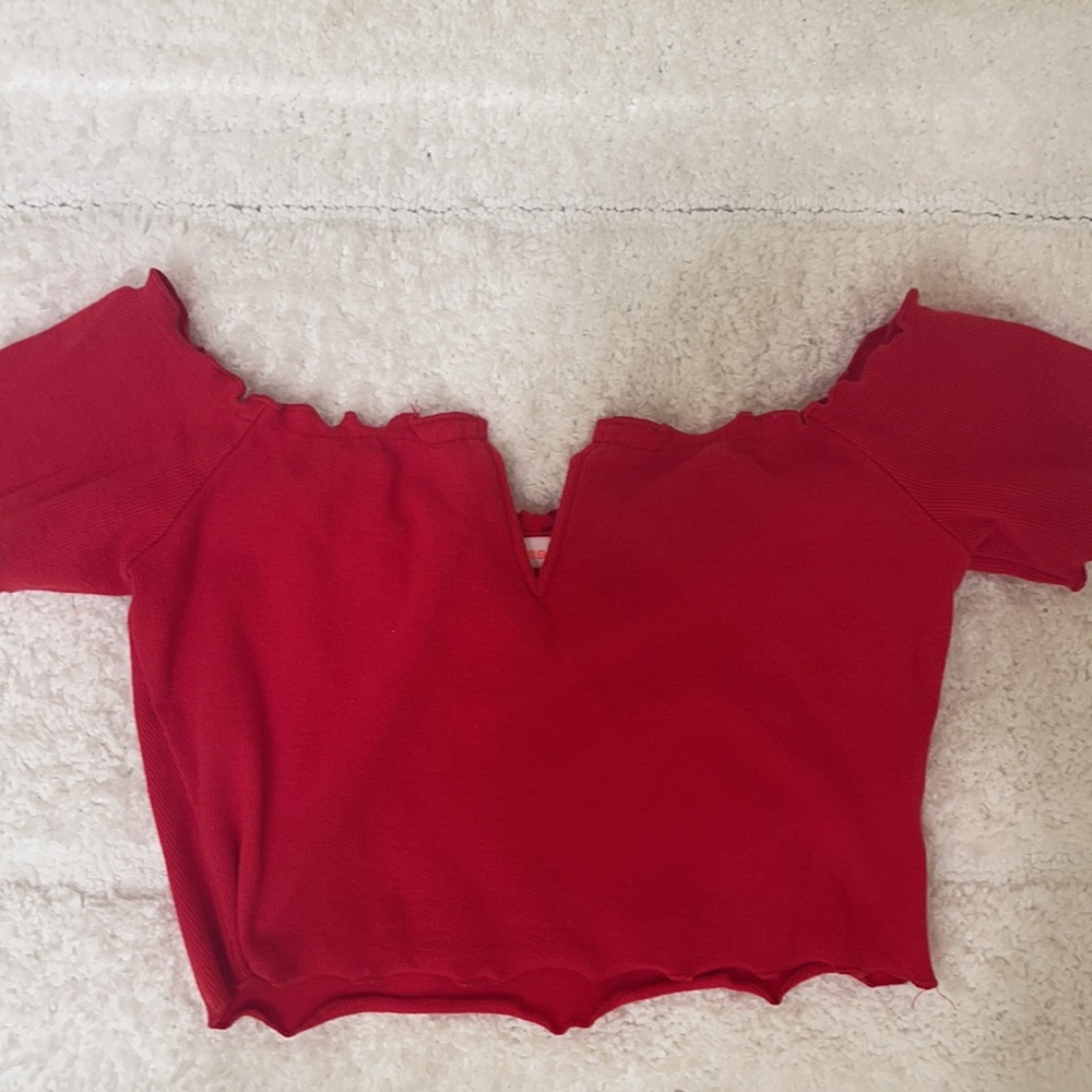 red re:named crop top
